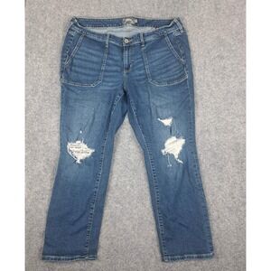 Torrid Jeans Feel The Fit Women 16R Blue Denim Cotton Stretch‎ Mid Large Pockets